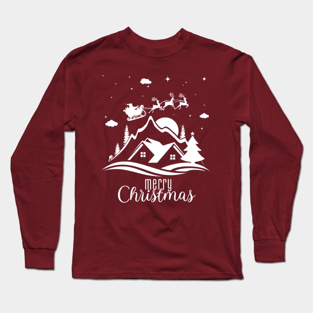 Merry Christmas [white] Long Sleeve T-Shirt by Blended Designs